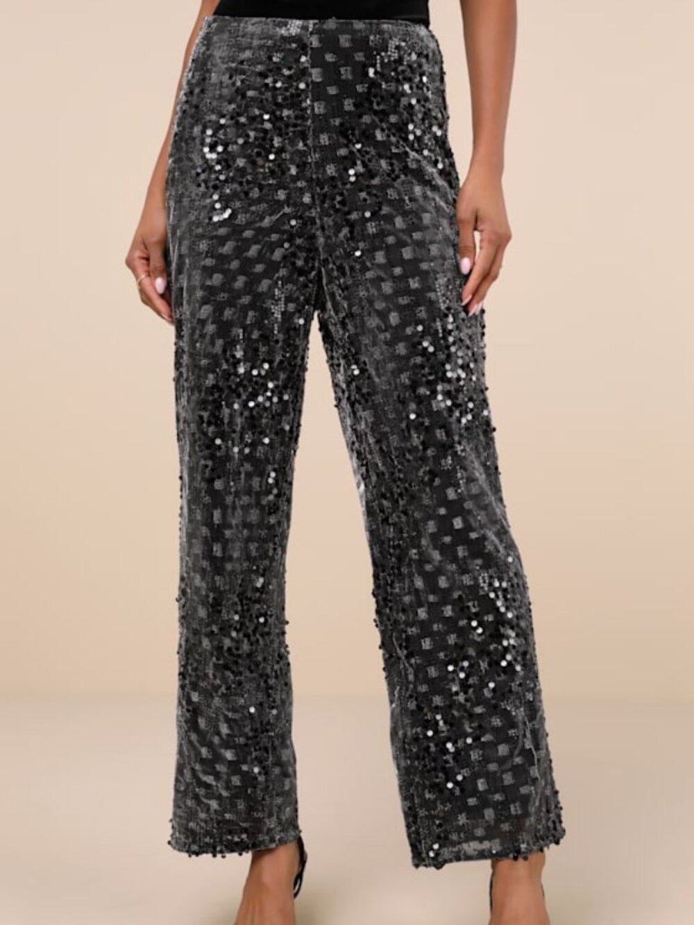 Lulus Sparkling Exception Black Sequin Pants - Size M